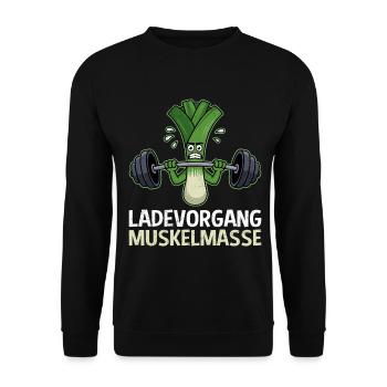 Gewichtheber LADEVORGANG MUSKELMASSE Lustig - Unisex Pullover - Schwarz - Vorne - Alina (178cm) & Michal (187cm)