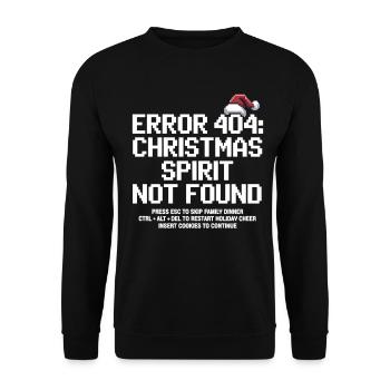 Erreur 404 Noël - Noël Nerd drôle - Sweat-shirt Unisexe - noir - Devant - Alina (178cm) & Michal (187cm)
