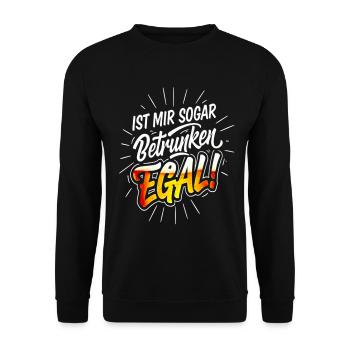 Drunk No Matter Saying Retro Beer Party Statement - Unisex Sweatshirt - black - Front - Alina (178cm) & Michal (187cm)