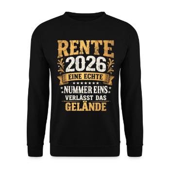 Pension 2026 Numéro 1 quitte le site Vintage - Sweat-shirt Unisexe - noir - Devant - Alina (178cm) & Michal (187cm)