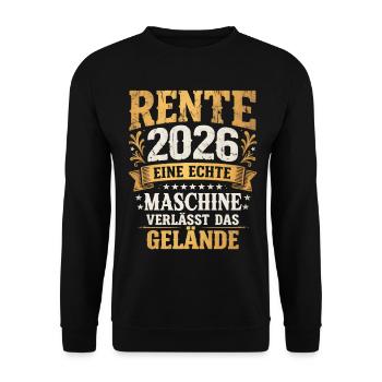 Retraite 2026 La machine quitte le site Vintage - Sweat-shirt Unisexe - noir - Devant - Alina (178cm) & Michal (187cm)