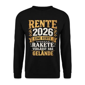 Retraite 2026 La fusée quitte le terrain Vintage - Sweat-shirt Unisexe - noir - Devant - Alina (178cm) & Michal (187cm)