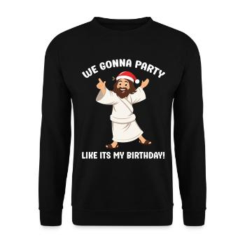 Merry Christmas with Jesus Christ Santa - Unisex Sweatshirt - black - Front - Alina (178cm) & Michal (187cm)