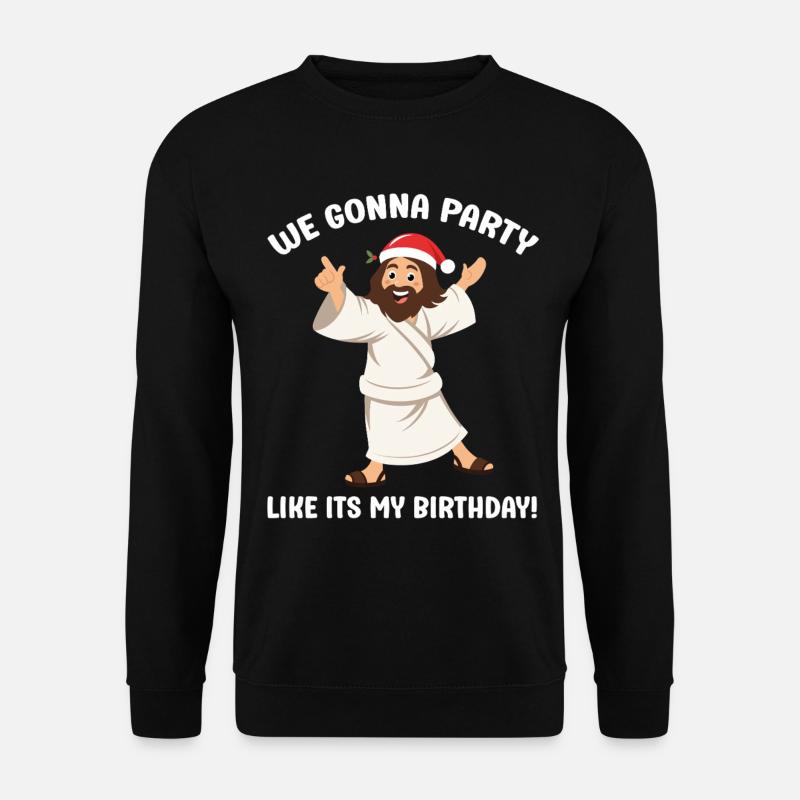 Fröhliche Weihnachten mit Jesus Christus Santa - Unisex Pullover - Schwarz