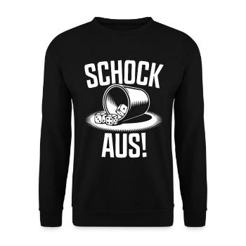Schocken Team Schock Aus! Würfeln Knobeln Jule - Unisex Pullover - Schwarz - Vorne - Alina (178cm) & Michal (187cm)