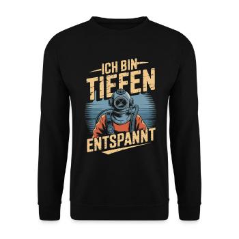 Diving I'm Deeply Relaxed Diving Helmet - Unisex Sweatshirt - black - Front - Alina (178cm) & Michal (187cm)