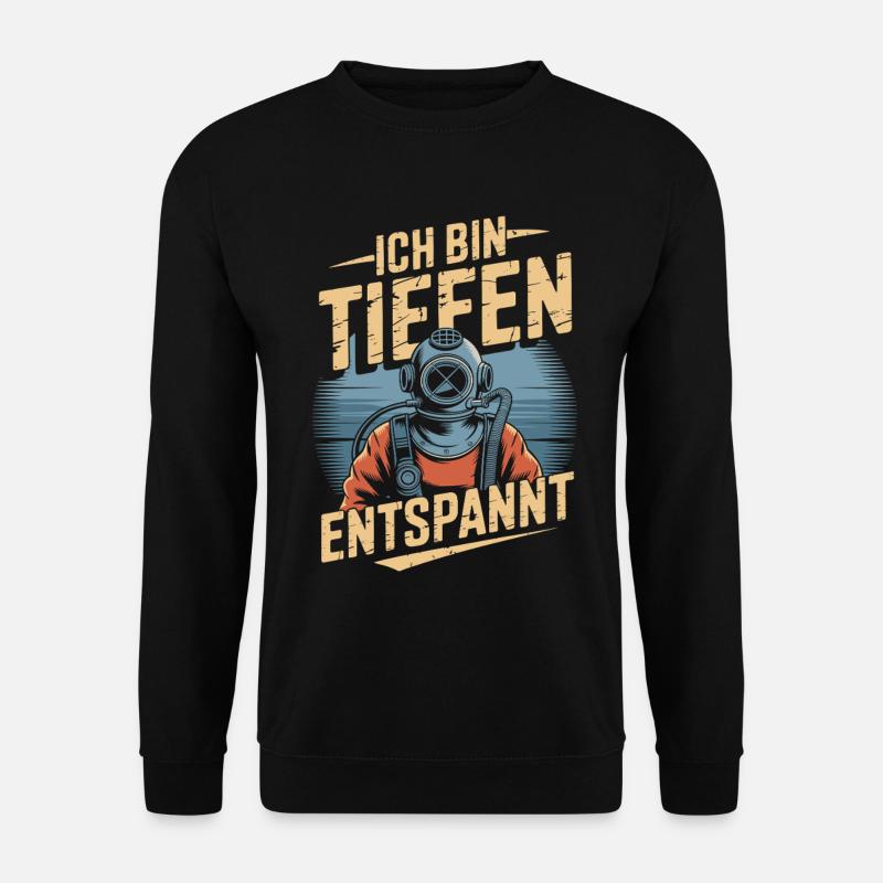 Tauchen Ich bin tiefenentspannt Taucherhelm - Unisex Pullover - Schwarz