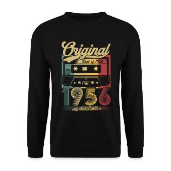 Original 1956 Vintage Vintage Anniversaire Rétro - Sweat-shirt Unisexe - noir - Devant - Alina (178cm) & Michal (187cm)