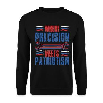 Mécanicien militaire - Sweat-shirt Unisexe - noir - Devant - Alina (178cm) & Michal (187cm)