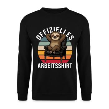 Chemise de travail officielle paresseux bureau disant - Sweat-shirt Unisexe - noir - Devant - Alina (178cm) & Michal (187cm)