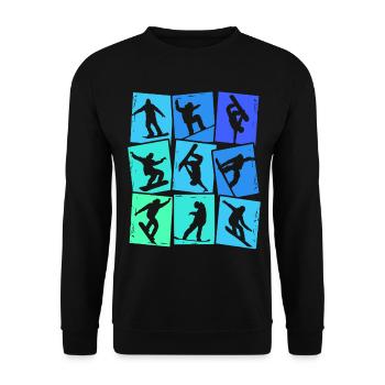 Snowboard Snowboarder Kids Boys Men - Unisex Sweatshirt - black - Front - Alina (178cm) & Michal (187cm)