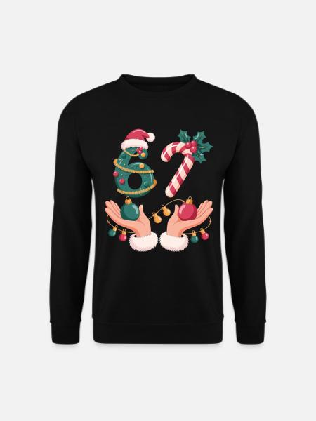 6 7 Weihnachts Shirt für Festtage mit Zuckerstange - Unisex Pullover - Schwarz