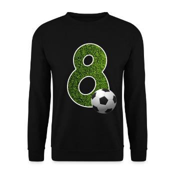 NO. 8 NUMBER 8 FOOTBALL 8TH BIRTHDAY - Unisex Sweatshirt - black - Front - Alina (178cm) & Michal (187cm)