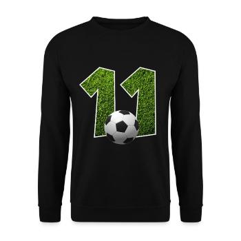 NON. 11 NUMÉRO 11 FOOTBALL 11E ANNIVERSAIRE - Sweat-shirt Unisexe - noir - Devant - Alina (178cm) & Michal (187cm)