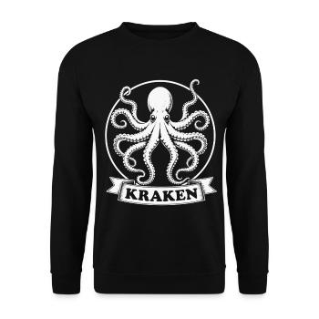 Kraken Krake Tintenfisch Octopus - Sweat-shirt Unisexe - noir - Devant - Alina (178cm) & Michal (187cm)