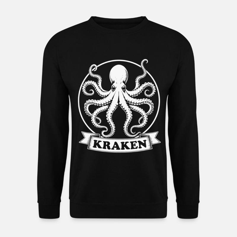 Kraken Krake Tintenfisch Octopus - Unisex Pullover - Schwarz