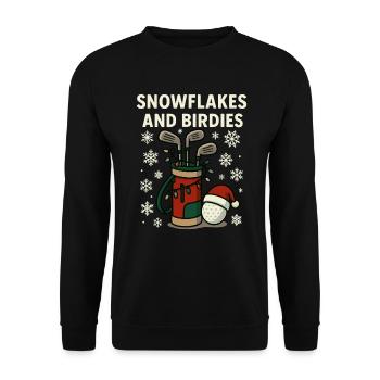 Schneeflocken Und Birdies Urlaub Golfspaß - Unisex Pullover - Schwarz - Vorne - Alina (178cm) & Michal (187cm)