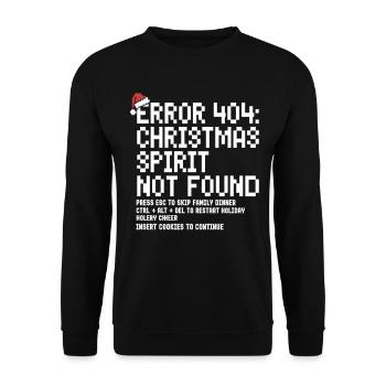 Erreur 404 Noël - Noël Nerd drôle - Sweat-shirt Unisexe - noir - Devant - Alina (178cm) & Michal (187cm)