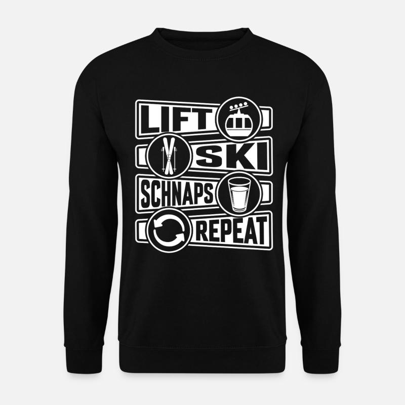 Lift Ski Schnaps Repeat Apres Ski - Unisex Pullover - Schwarz