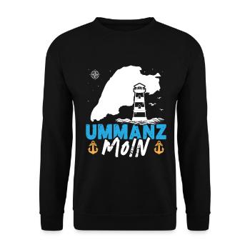 Ostsee Urlaub UMMANZ MOIN Lustiges - Unisex Pullover - Schwarz - Vorne - Alina (178cm) & Michal (187cm)