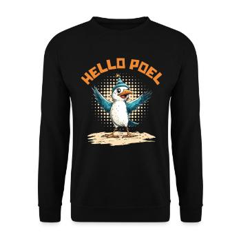 Ostsee Urlaub MOIN POEL Souvenier Lustiges - Unisex Pullover - Schwarz - Vorne - Alina (178cm) & Michal (187cm)