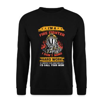 Feuerwehrheld Harte Arbeit - Unisex Pullover - Schwarz - Vorne - Alina (178cm) & Michal (187cm)
