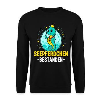 Hippocampe réussi cours de natation enfant - Sweat-shirt Unisexe - noir - Devant - Alina (178cm) & Michal (187cm)