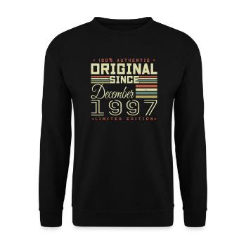 28th Birthday | Original December 1997 - Unisex Sweatshirt - black - Front - Alina (178cm) & Michal (187cm)