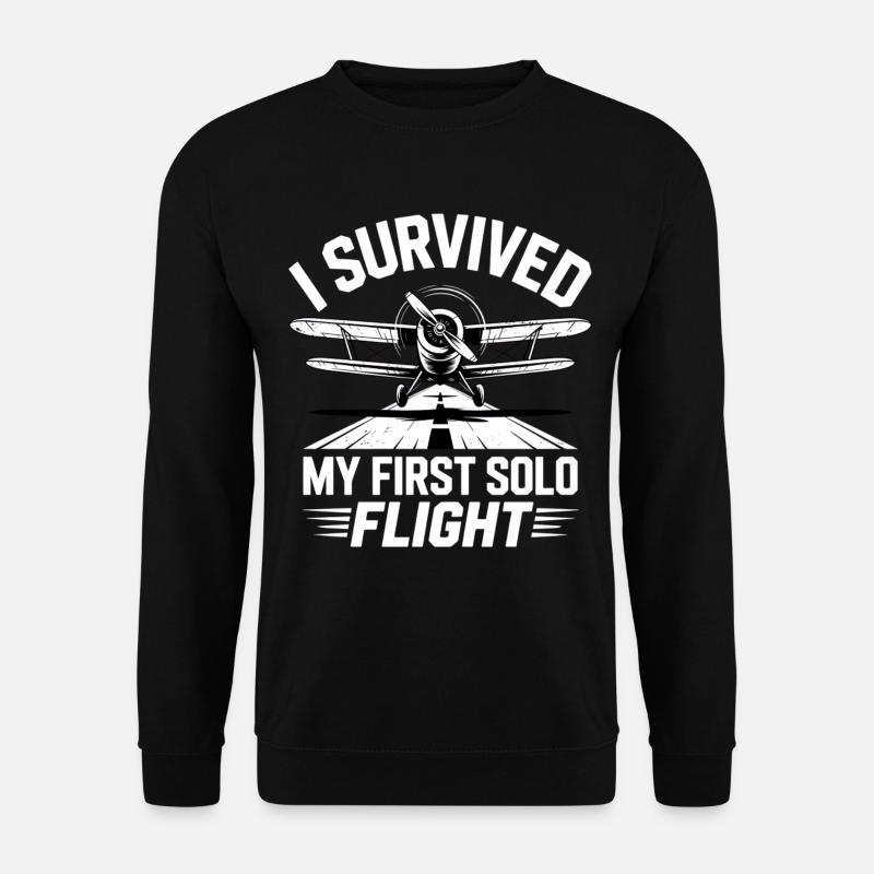 Erster Flug Flugzeugflug - Unisex Pullover - Schwarz