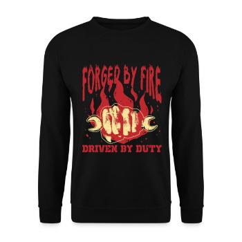 Mécanicien militaire Oublier par le feu poussé par le devoir - Sweat-shirt Unisexe - noir - Devant - Alina (178cm) & Michal (187cm)
