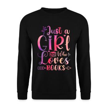Juste une fille qui aime les livres - Sweat-shirt Unisexe - noir - Devant - Alina (178cm) & Michal (187cm)