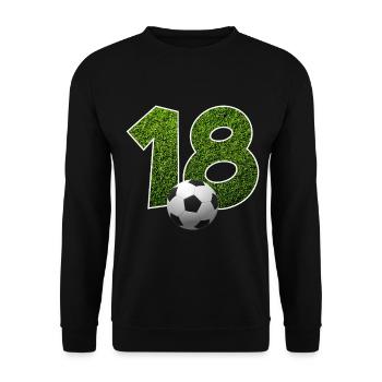 NO. 18 NUMBER 18 FOOTBALL 18TH BIRTHDAY - Unisex Sweatshirt - black - Front - Alina (178cm) & Michal (187cm)