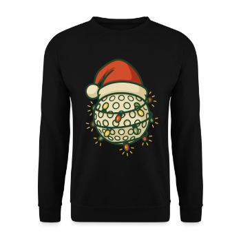 Funny Golf Ball Santa Christmas Lights - Unisex Sweatshirt - black - Front - Alina (178cm) & Michal (187cm)