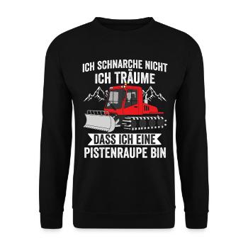 I don't snore, I'm dreaming, snow groomer - Unisex Sweatshirt - black - Front - Alina (178cm) & Michal (187cm)