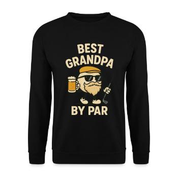 Bester Opa Nach Par Lustiger Golf Vatertagsliebhaber - Unisex Pullover - Schwarz - Vorne - Alina (178cm) & Michal (187cm)