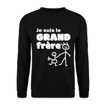 Je suis le Grand Frère Humour et Fierté Familiale - Sweat-shirt Unisexe - noir - Devant - Alina (178cm) & Michal (187cm)