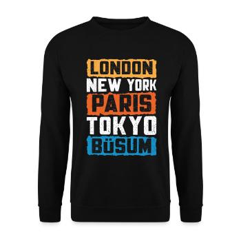 Vacances à la mer du Nord LONDRES NEW YORK PARIS TOKYO - Sweat-shirt Unisexe - noir - Devant - Alina (178cm) & Michal (187cm)