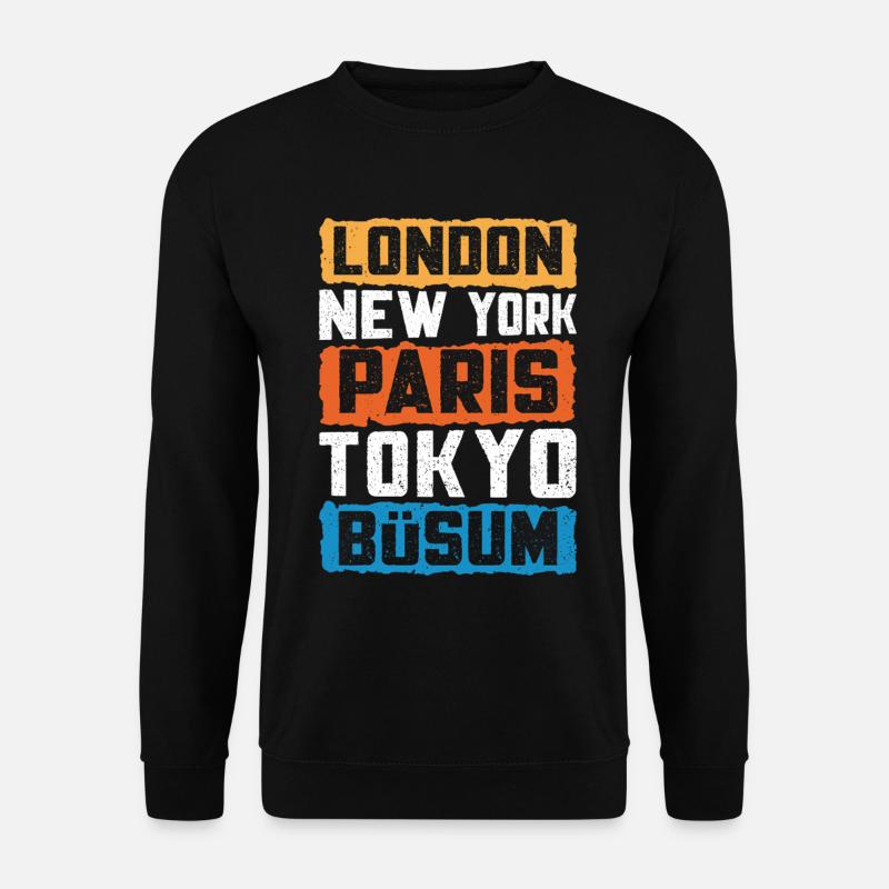Nordsee Urlaub LONDON NEW YORK PARIS TOKYO - Unisex Pullover - Schwarz