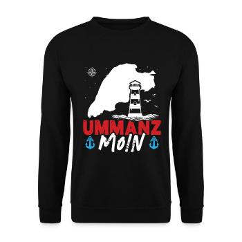 Ostsee Urlaub UMMANZ MOIN Lustiges - Unisex Pullover - Schwarz - Vorne - Alina (178cm) & Michal (187cm)