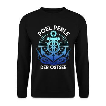 Baltic Sea Holiday POEL PEARL OF THE BALTIC SEA Funny - Unisex Sweatshirt - black - Front - Alina (178cm) & Michal (187cm)
