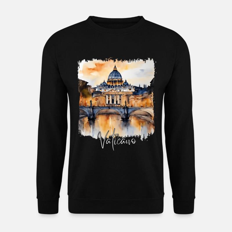 Aquarell des Vatikans - Unisex Pullover - Schwarz