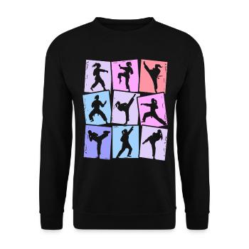 Taekwondo Karaté Arts Martiaux Femmes Enfants Filles - Sweat-shirt Unisexe - noir - Devant - Alina (178cm) & Michal (187cm)
