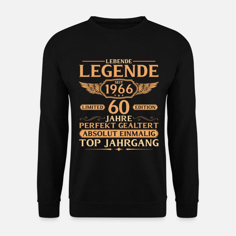 1966 Jahrgang Lebende Legende - 60. Geburtstag - Unisex Pullover - Schwarz