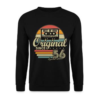 Original 1956 Vintage Vintage Anniversaire Rétro - Sweat-shirt Unisexe - noir - Devant - Alina (178cm) & Michal (187cm)