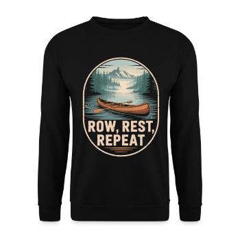Canoë sur le lac – paix, nature, liberté - Sweat-shirt Unisexe - noir - Devant - Alina (178cm) & Michal (187cm)
