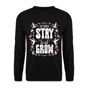 L’humanité, que les gens restent, que l’amour grandisse - Sweat-shirt Unisexe - noir - Devant - Alina (178cm) & Michal (187cm)