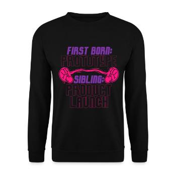 Premier-né Frère Sœur - Sweat-shirt Unisexe - noir - Devant - Alina (178cm) & Michal (187cm)