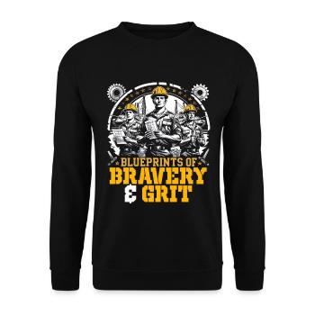 Military Mechanic Bravery & Grit - Unisex Sweatshirt - black - Front - Alina (178cm) & Michal (187cm)