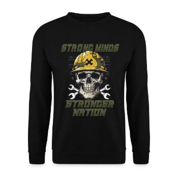 Military Mechanic - Unisex Sweatshirt - black - Front - Alina (178cm) & Michal (187cm)