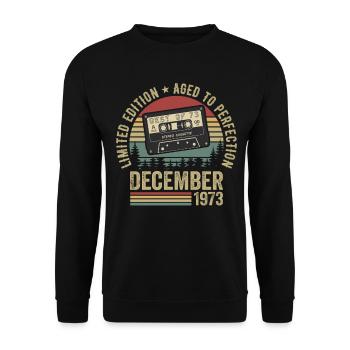 December 1973 - Anniversary December 1973 - Unisex Sweatshirt - black - Front - Alina (178cm) & Michal (187cm)